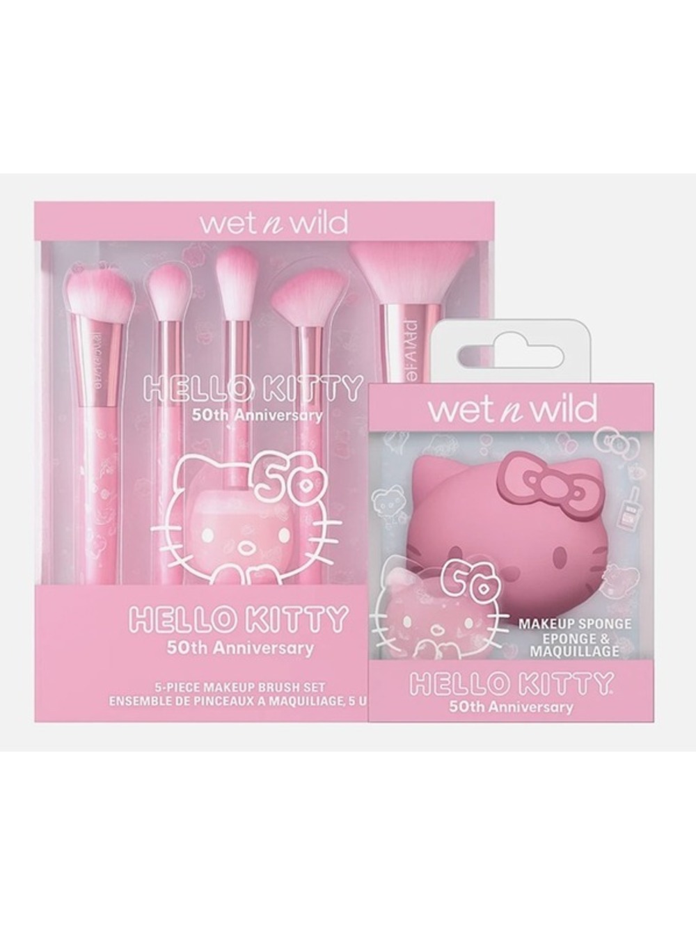 Wet n Wild Hello Kitty 50th Anniversary 5-Piece Makeup Brush Set with Makeup